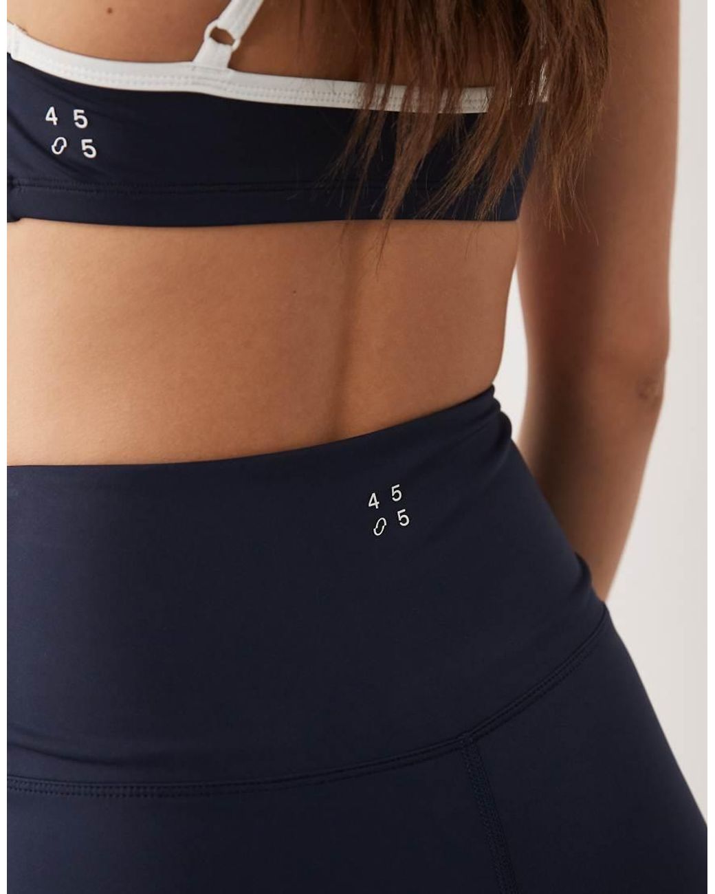 4505 Blue Active Side Stripe High Waist 5" legging Shorts