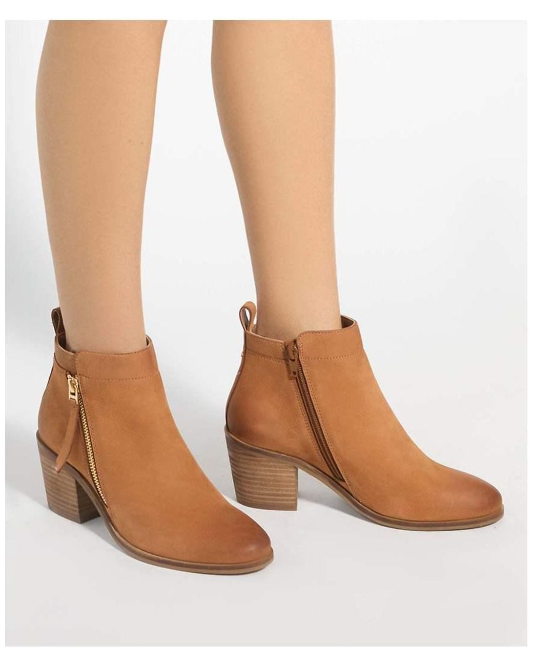 Dune Brown Paicing Ankle Boots