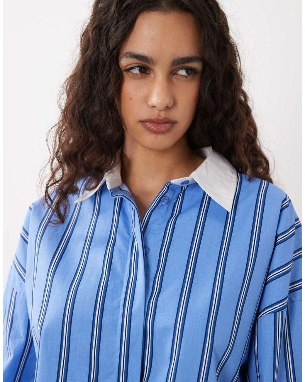 ASOS Blue Contrast Collar Shirt