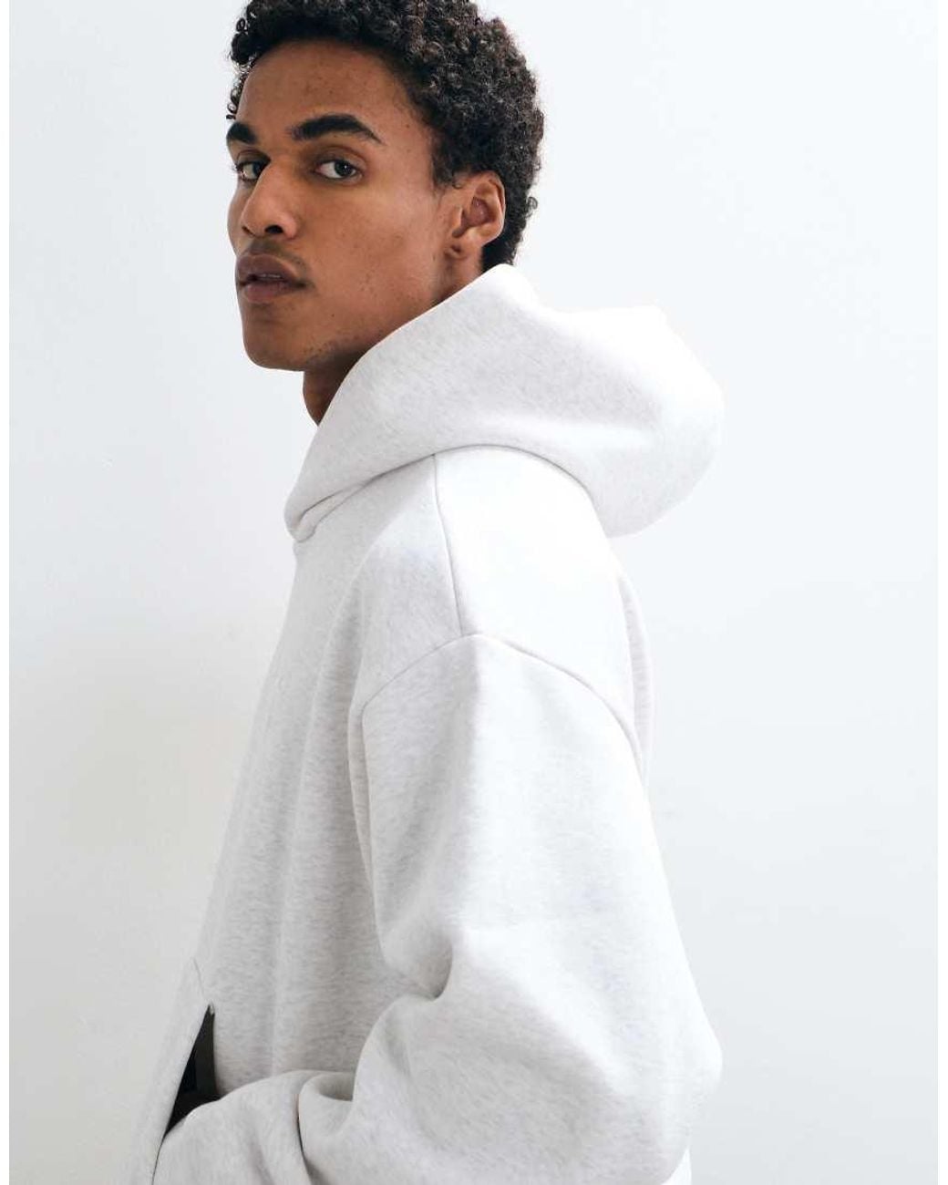 PUMA White Essentials Heavy Fleece Boxy Hoodie Oversized for men
