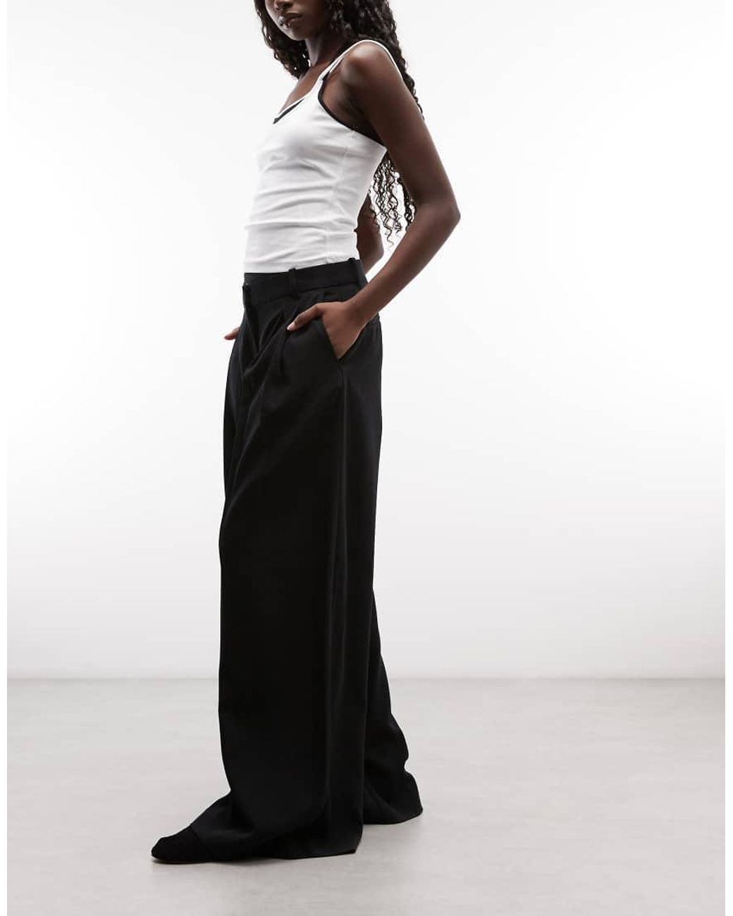 Weekday White Pleated Wide Leg Trousers
