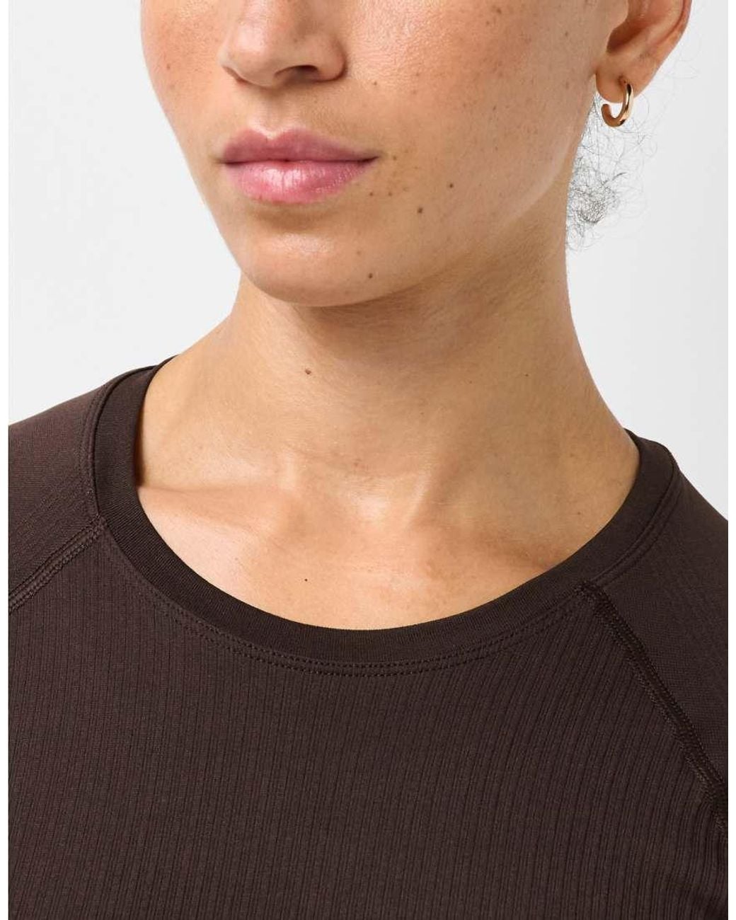 Sweaty Betty Black Textured Seamless Linear Lines Long Sleeve Top