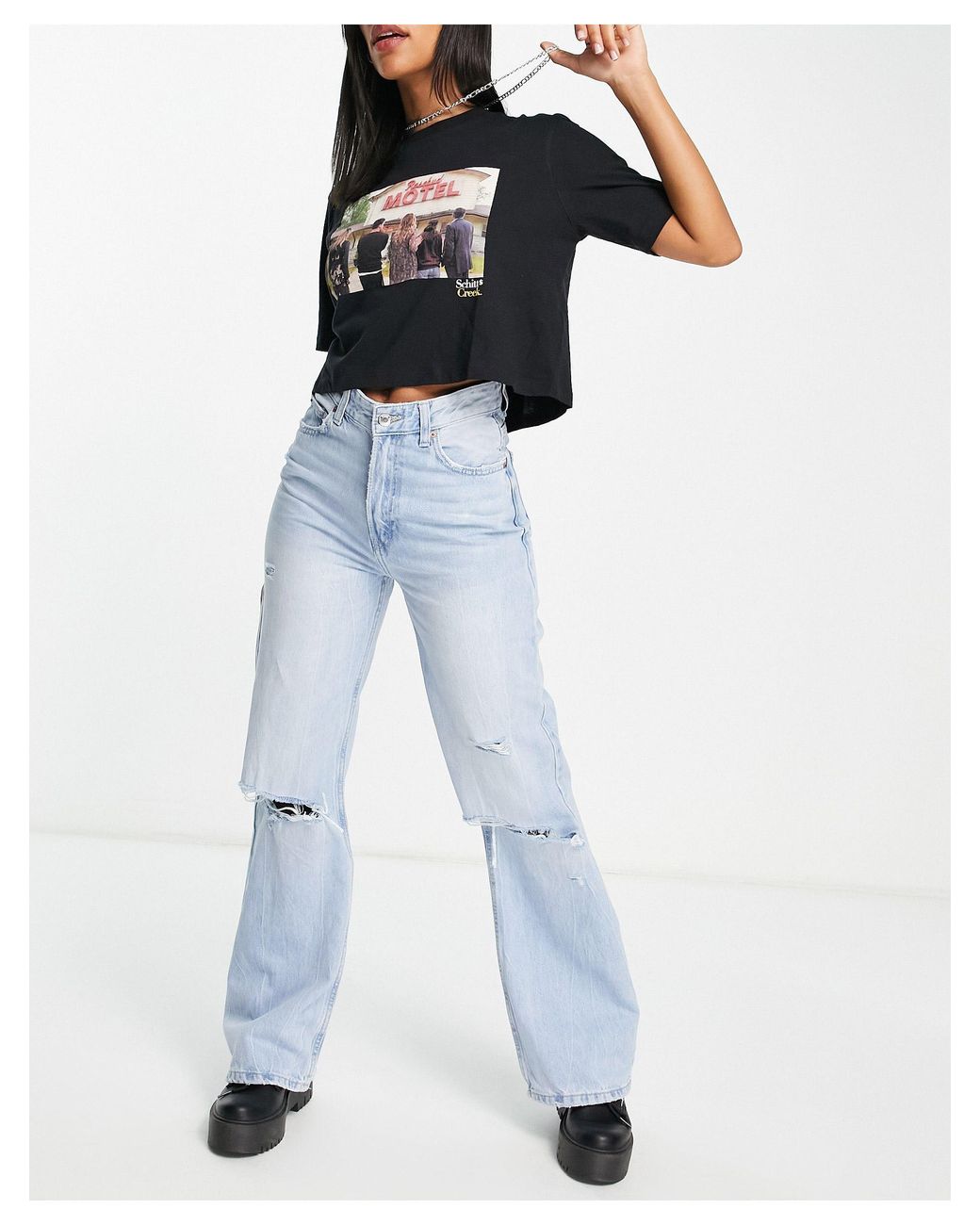 Bershka Denim 90's Straight Jeans in 
