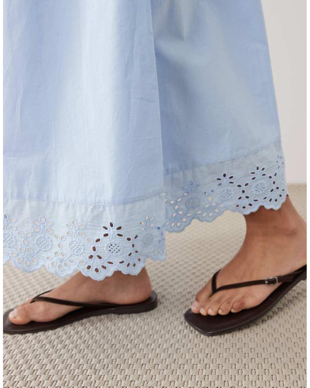 Wednesday's Girl Blue Wednesdays Girl Co-ord Poplin Ruffle Edged Midaxi Skirt