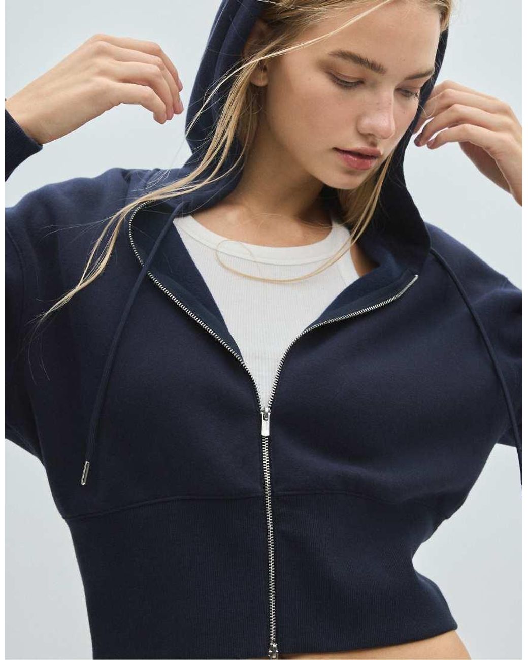 Stradivarius Multicolor Zip-up Hooded Sweatshirt