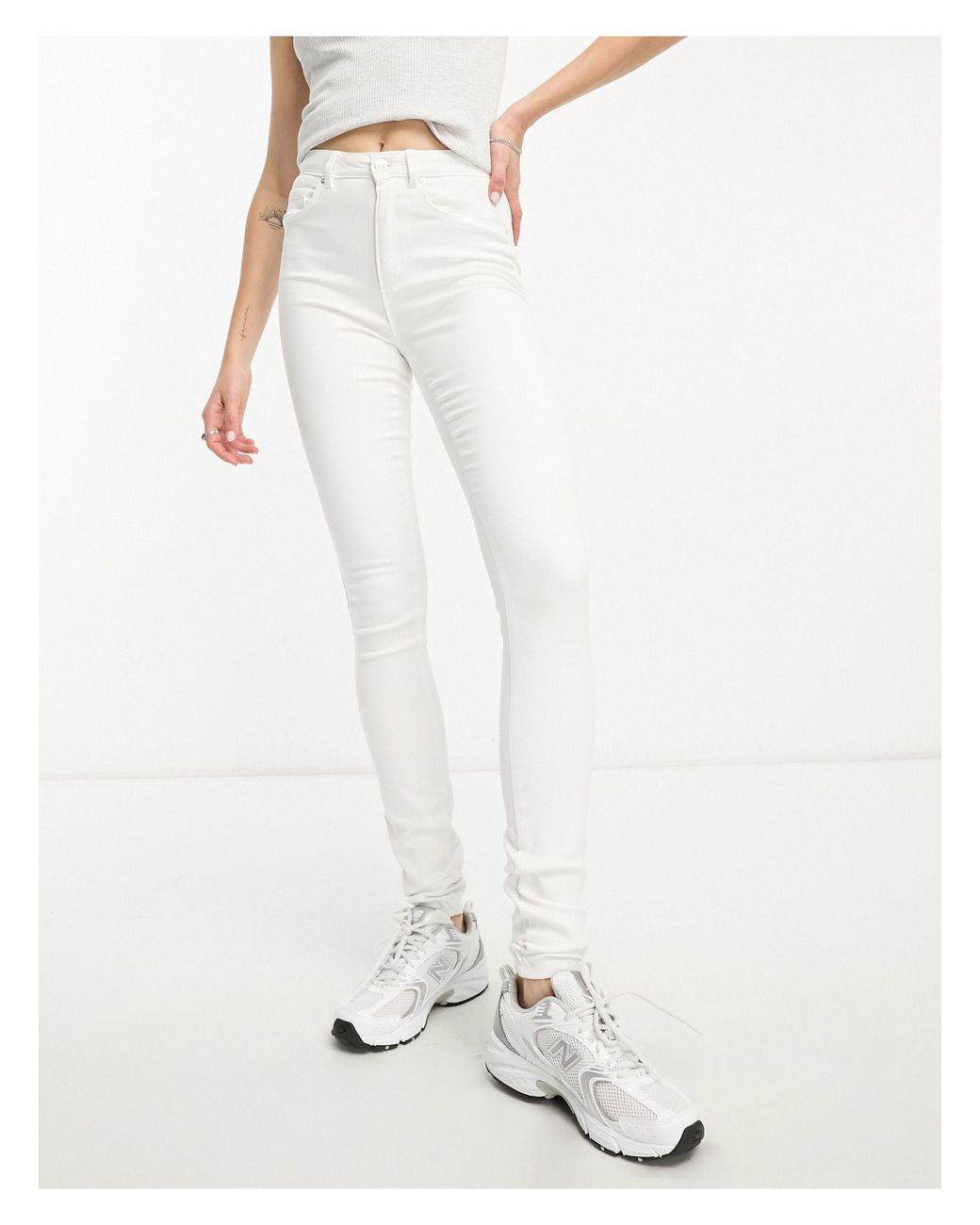 ONLY Royal Skinny Jeans in White | Lyst