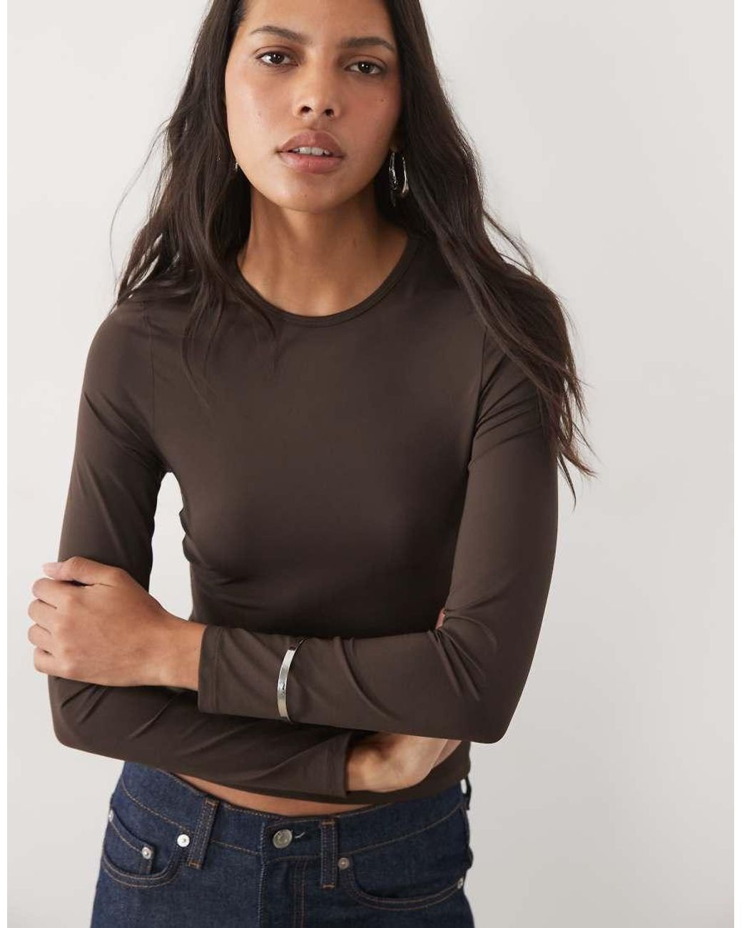New Look Blue Long Sleeve Polyamide Top