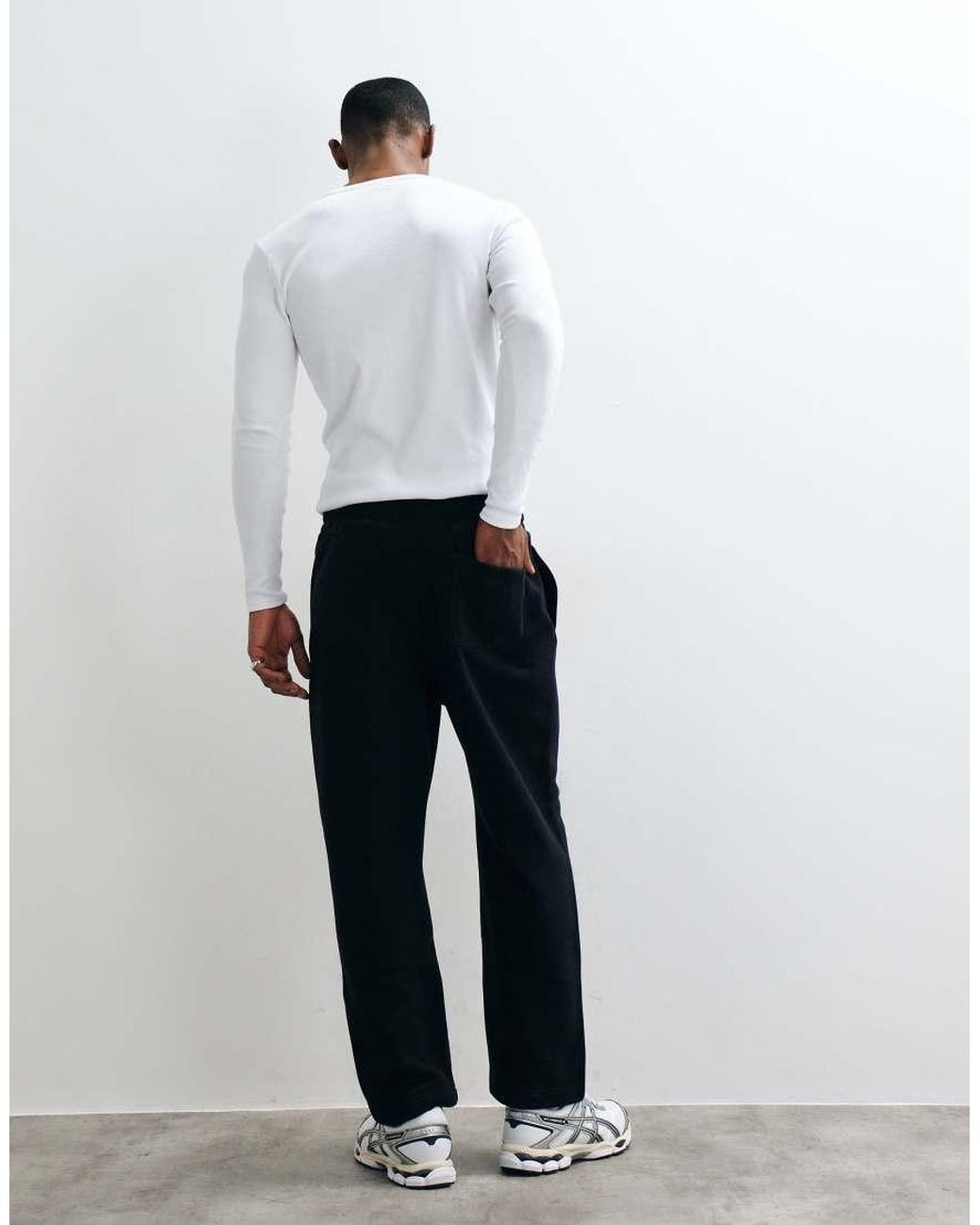 Hollister White Open Cuff Joggers for men
