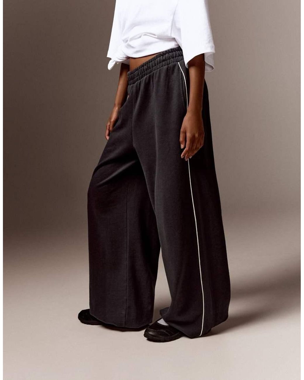 Bershka Gray Tall Plush jogger Trousers