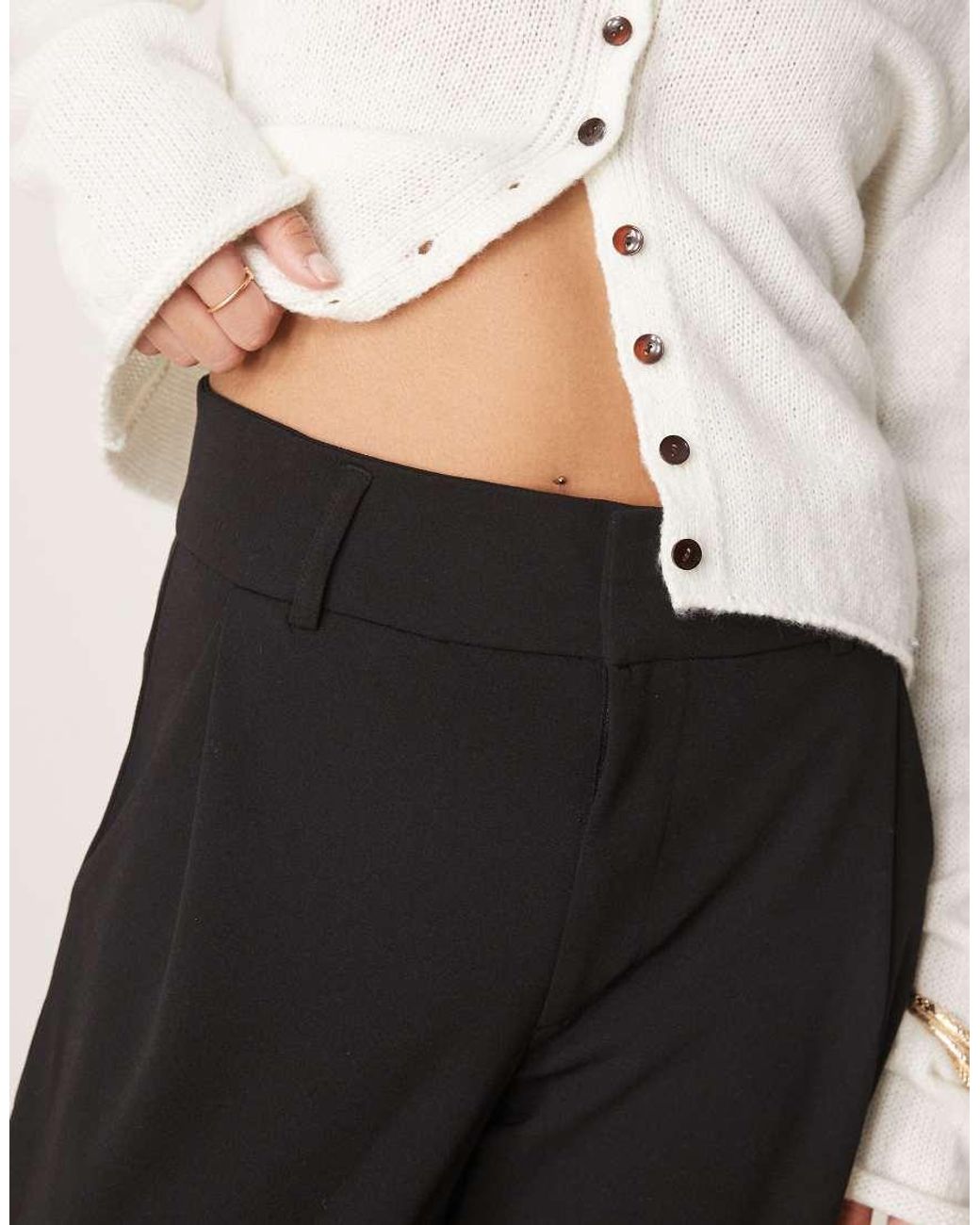 JDY Petite Black Wide Leg Tailored Trousers