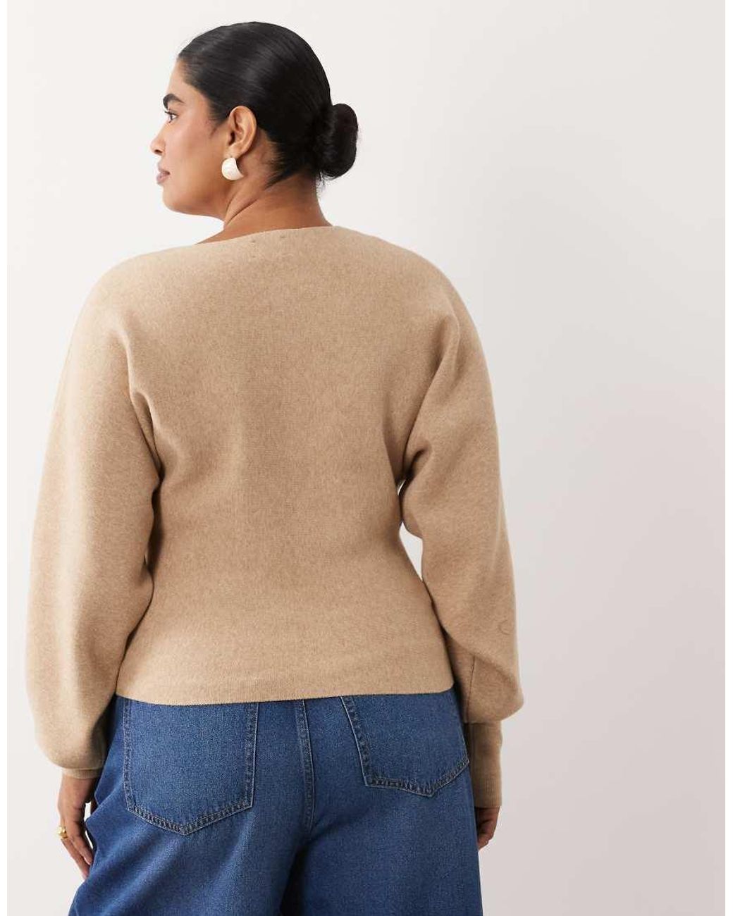 ASOS Blue Asos Design Curve Compact Batwing Jumper