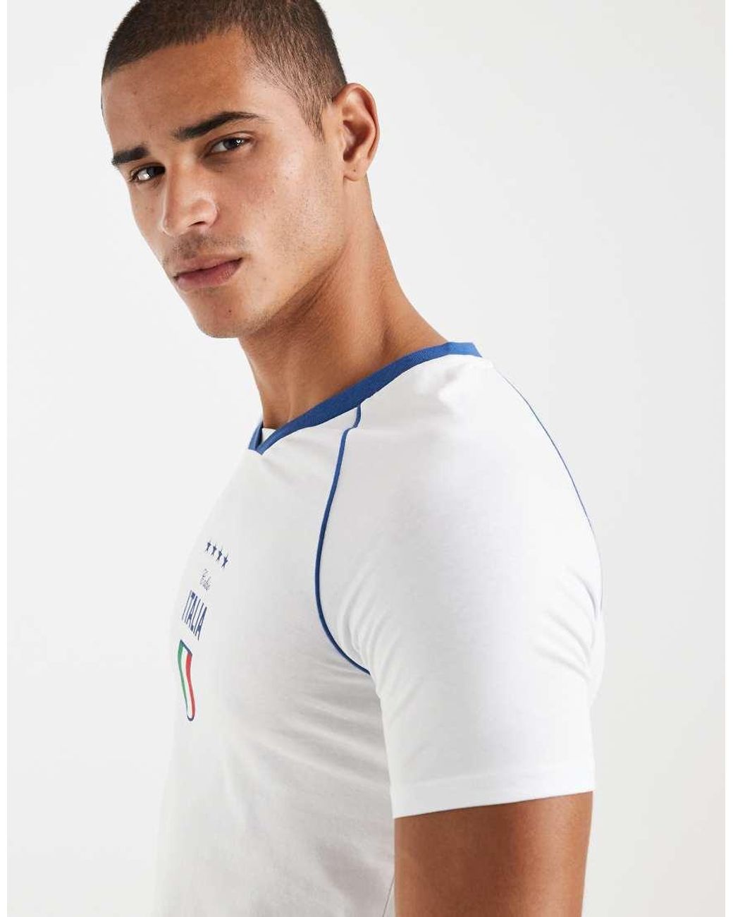 ASOS White Muscle T-shirt With Italia Graphic for men
