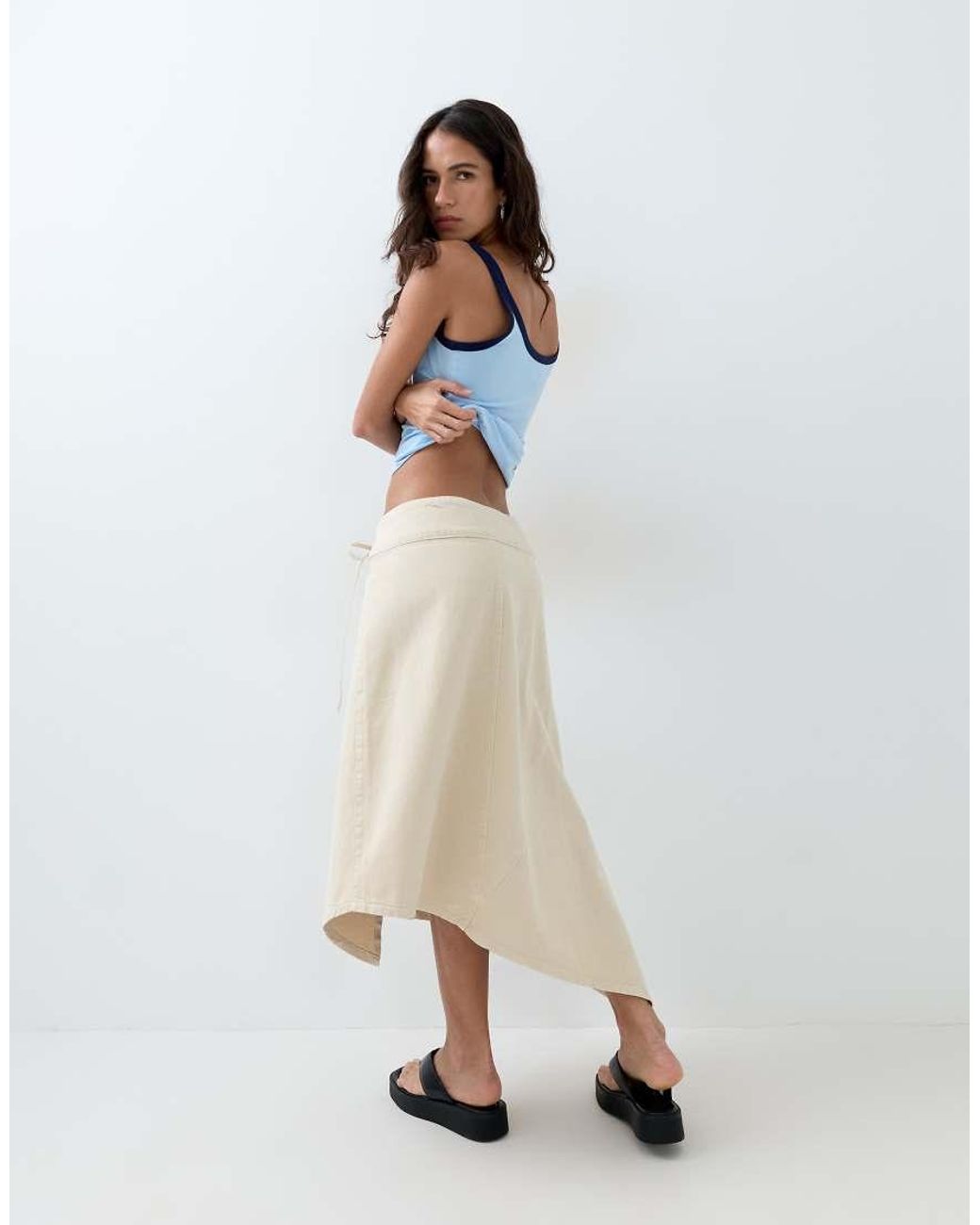 ASOS Pink Asymmetric Wrap Skirt