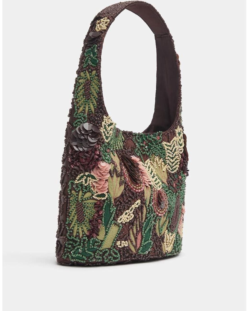 Borsa Da Spalla Con Perline di Pull&Bear in Gray