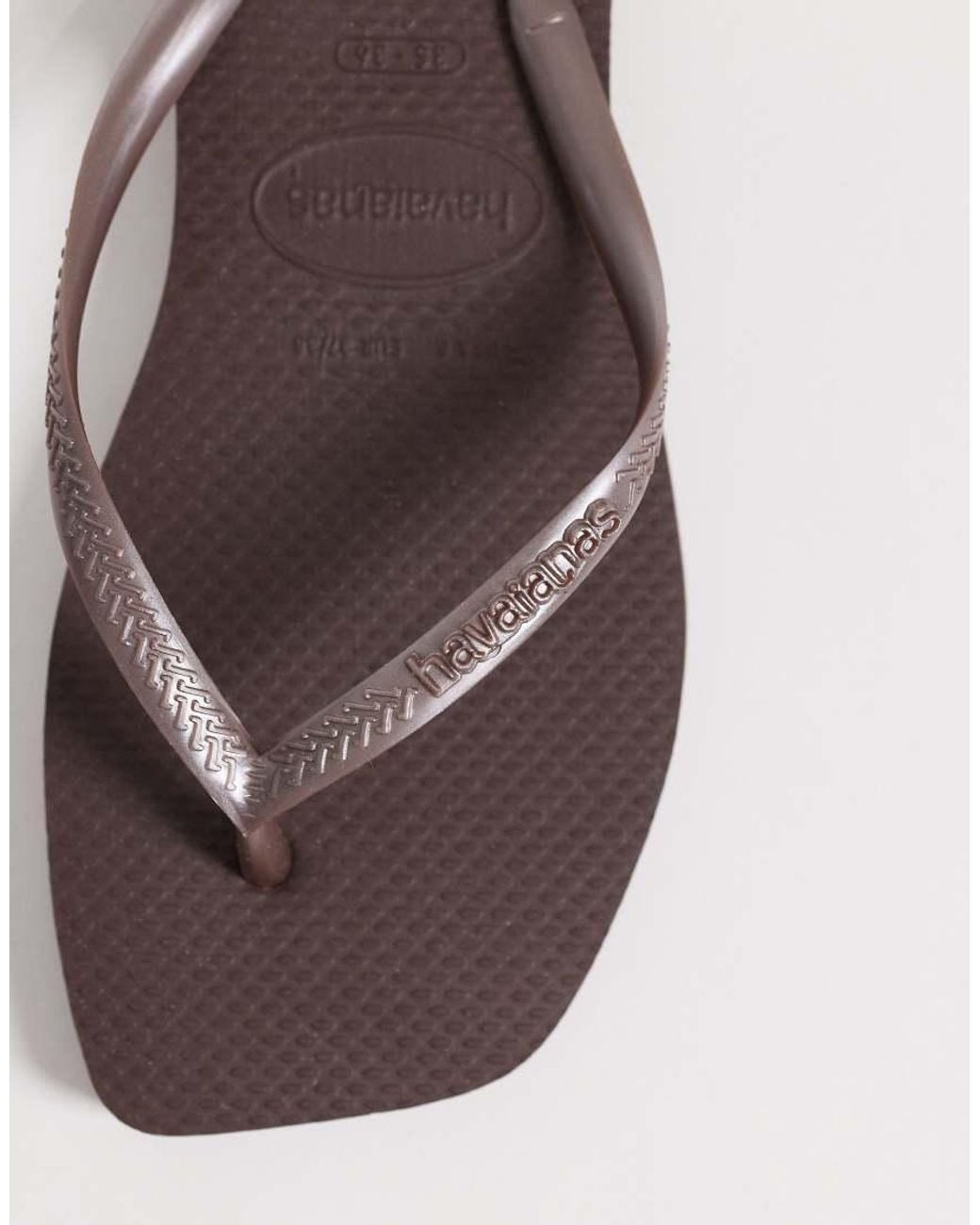 Havaianas Brown Slim Square Toe Flip Flops