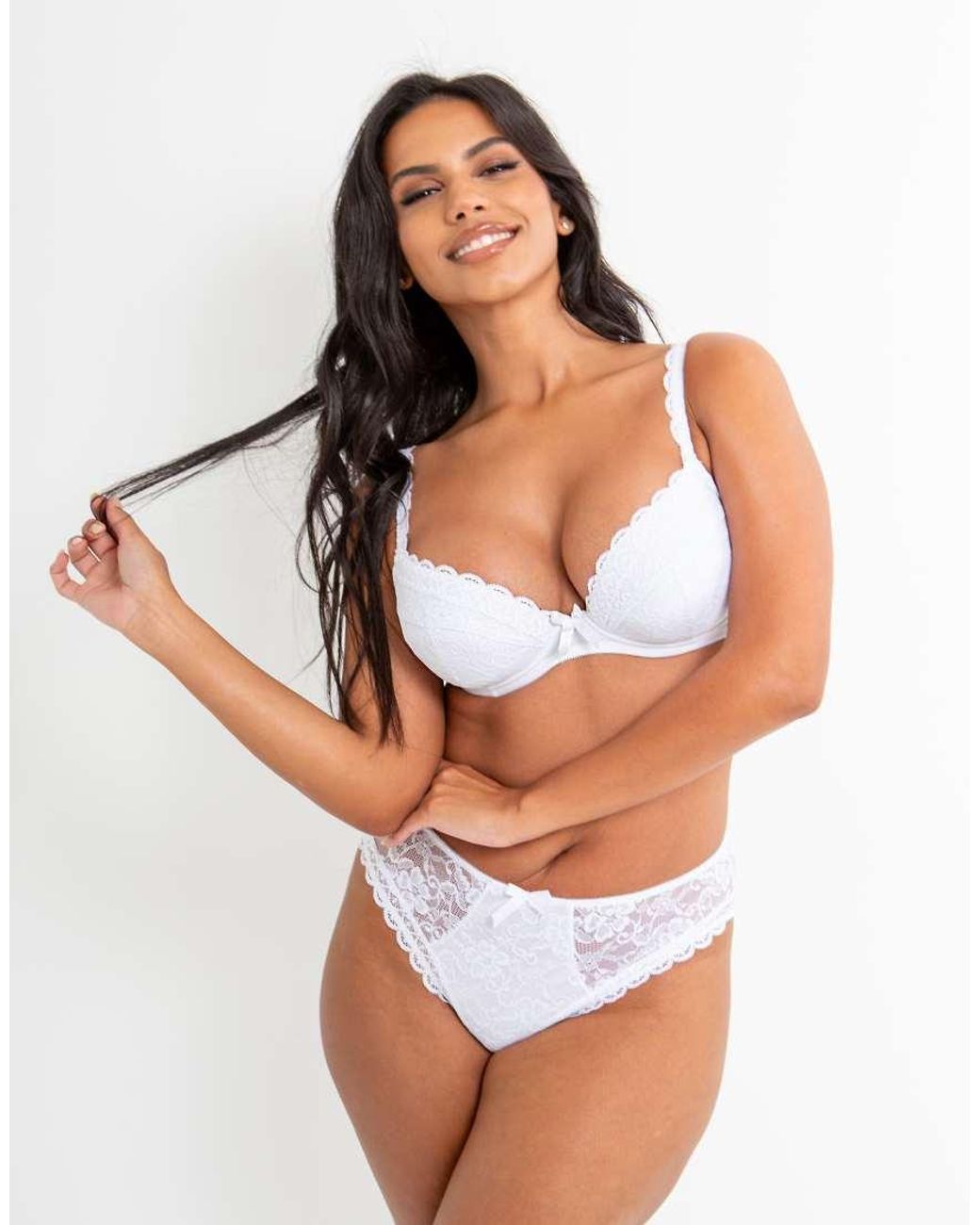 Pour Moi White Rebel Padded Plunge Bra