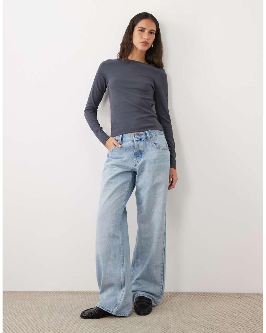 JJ Rebel Blue Ribbed Long Sleeved Top