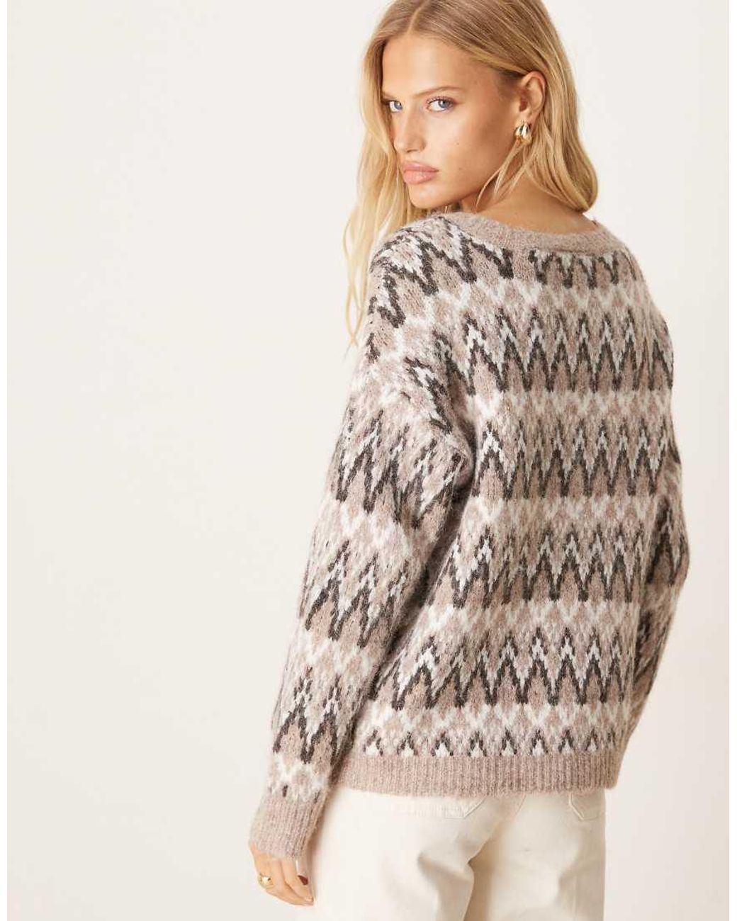 Vila Natural Chunky Fairisle Sweater