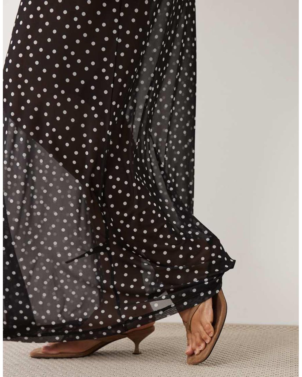 ASOS Black Asos Design Curve Sheer Mesh Maxi Skirt