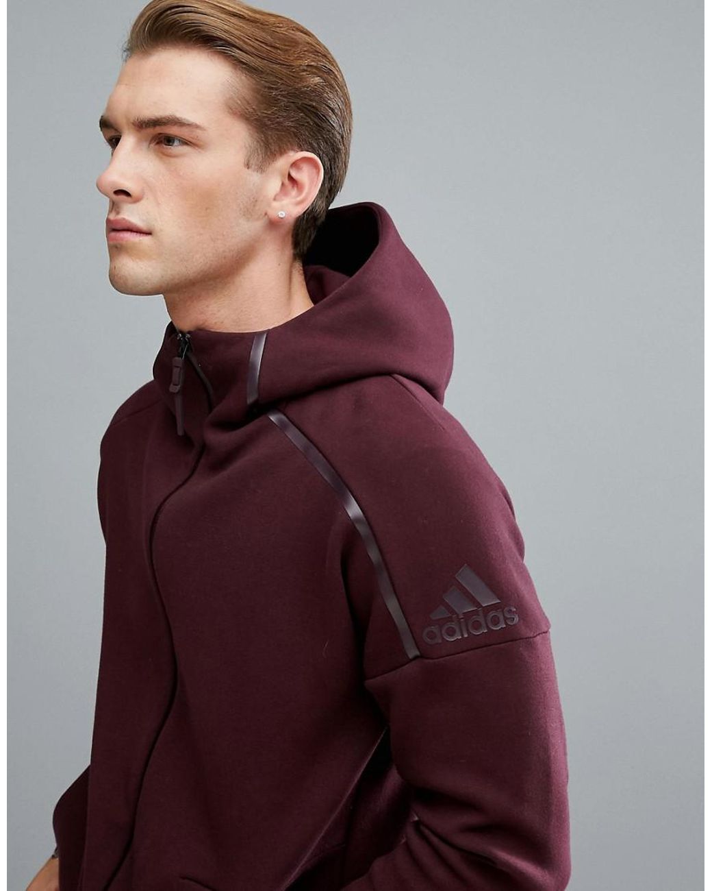 adidas Athletics Zne 2 Hoodie In Burgundy Bq6924 in Red for Men | Lyst