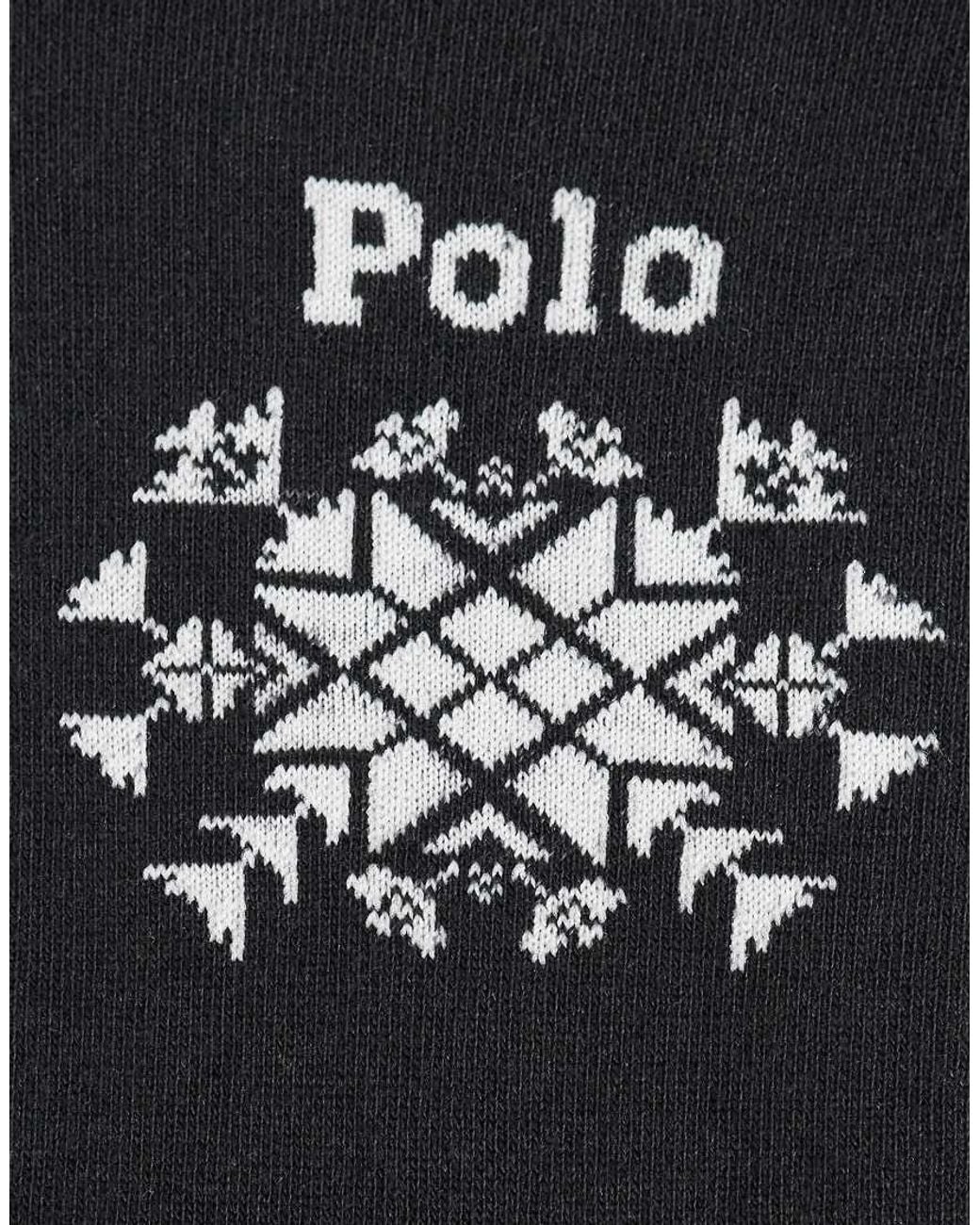 Polo Ralph Lauren Black Snow Print Crew Socks