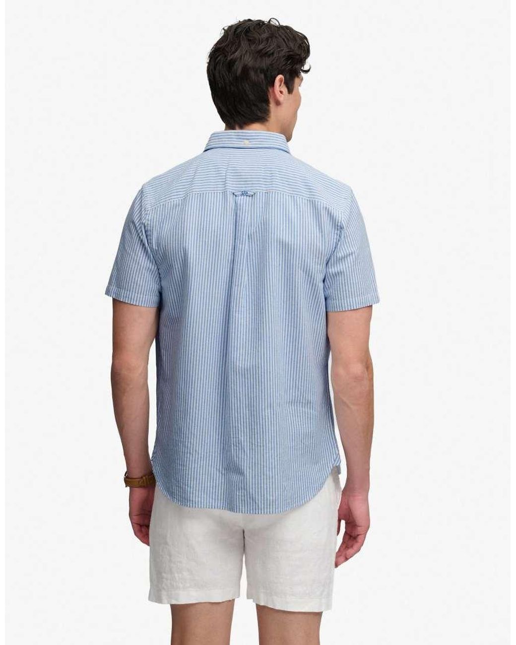 Superdry Blue Preppy Oxford Short Sleeve Shirt for men