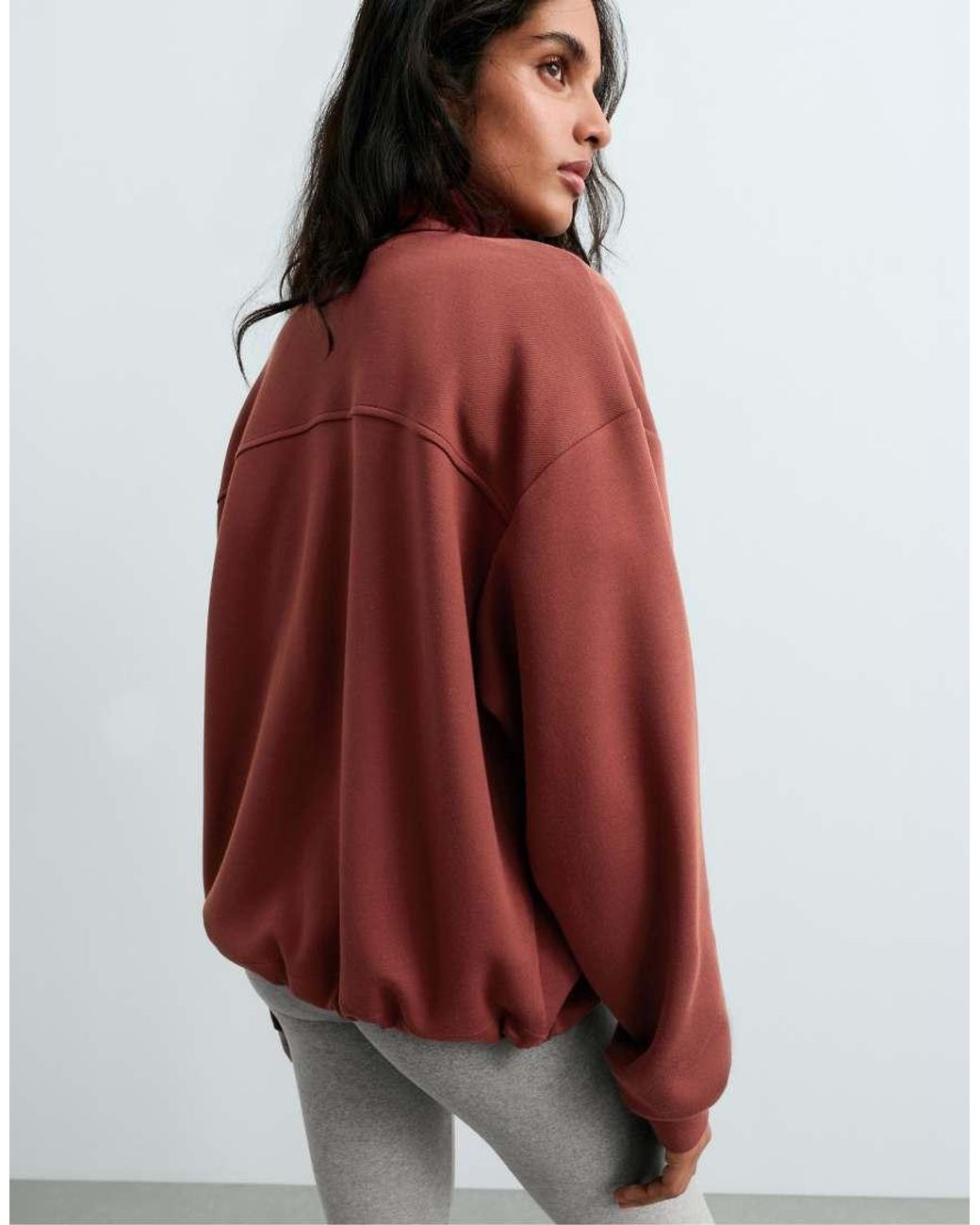 Oysho White High-neck Zip-up Jacket