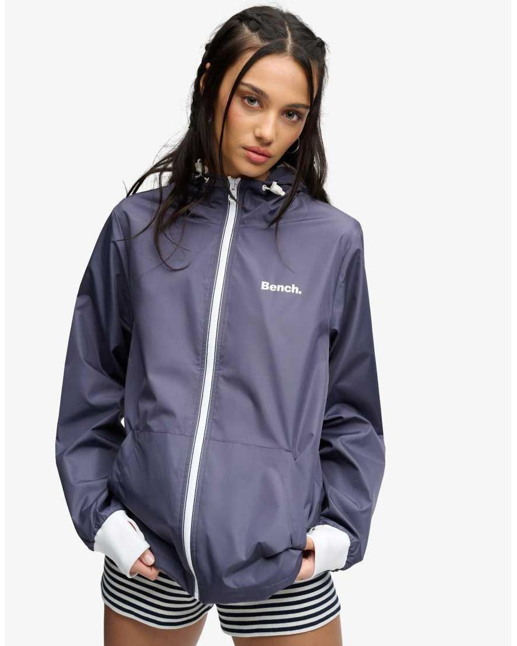 Bench x Superdry & Co Blue Hooded Shell Zip Jacket
