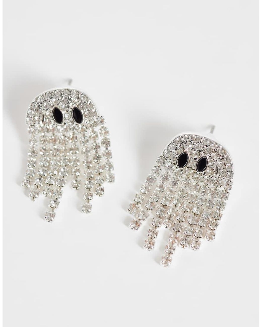 Accessorize Metallic Halloween Ghost Earrings