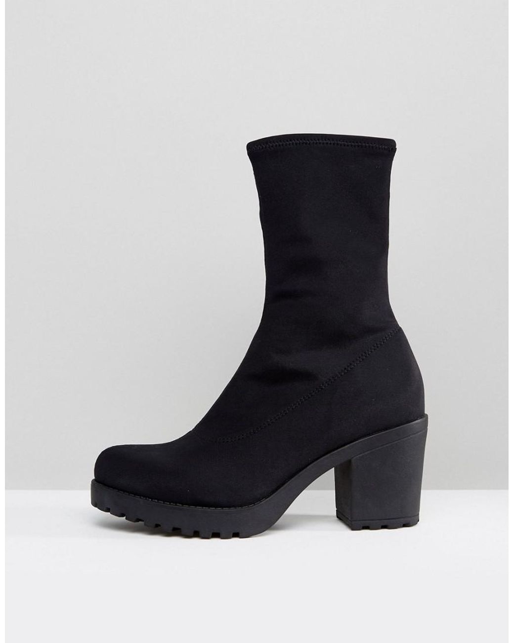 Vagabond Shoemakers Grace Black Sock Boots | Lyst
