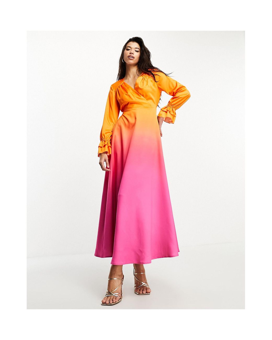 Vestito rosa hotsell maniche lunghe