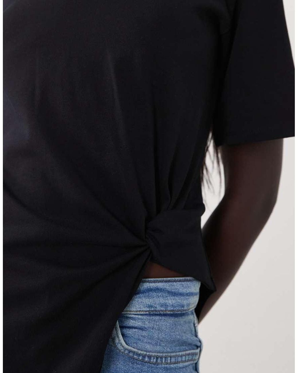 ASOS Blue Short Sleeve With Aysm Top