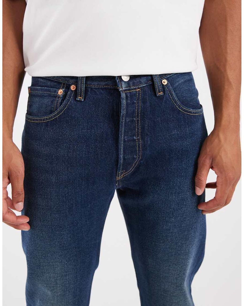 Levi's Blue 501 Original Straight Jeans for men