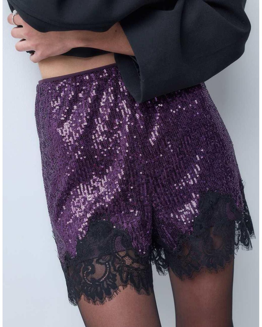 ASOS Blue Allover Sequin Shorts