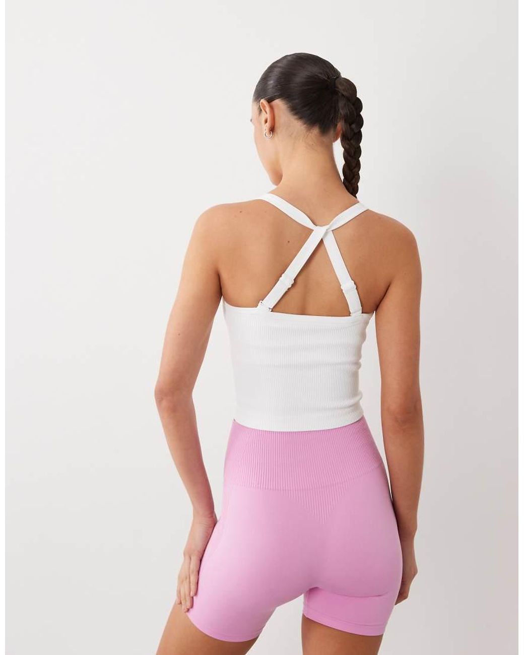 4505 White Sculpting Seamless Convertible Strap Vest With Inner Bra