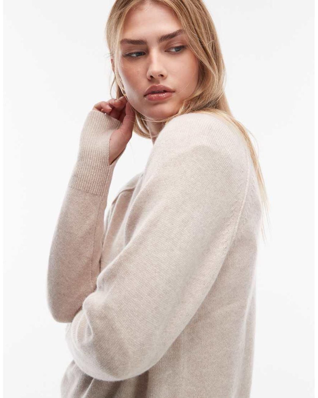 ARKET White Pure Cashmere Knitted Sweater