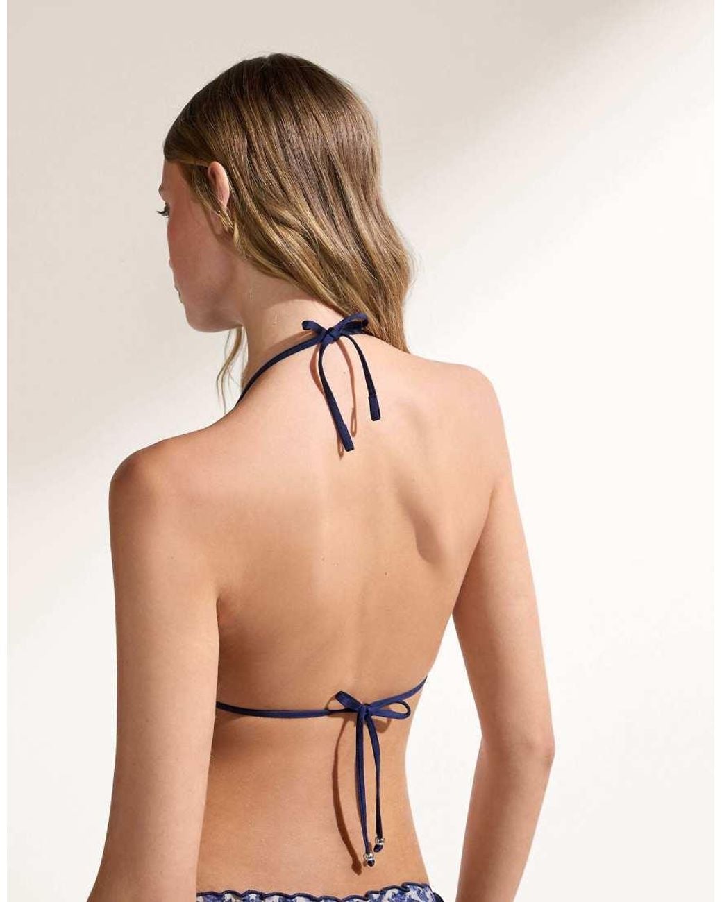Calzedonia Blue Triangle Bikini Top Majolica Doll