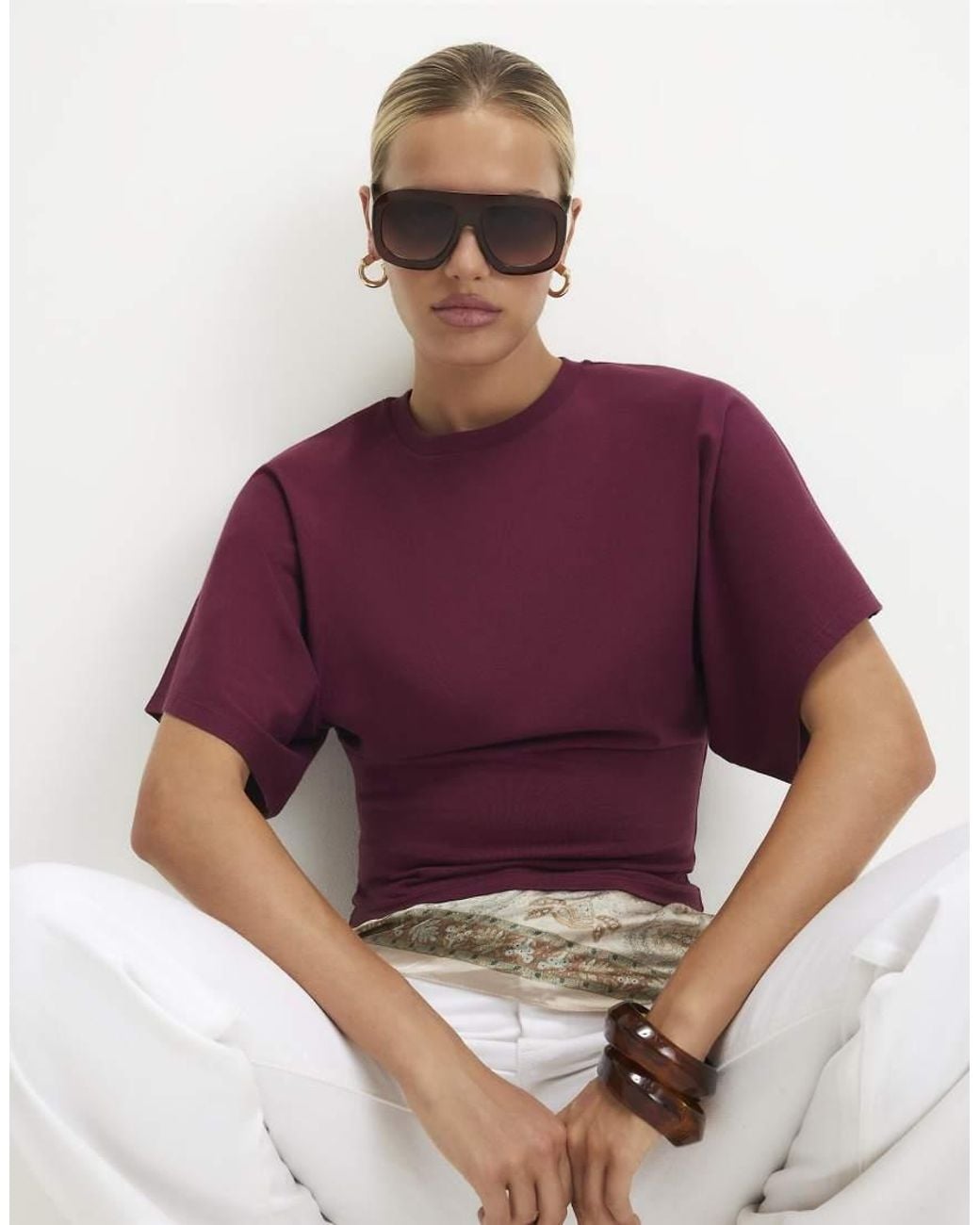 River Island Purple Cotton Kimono T-Shirt