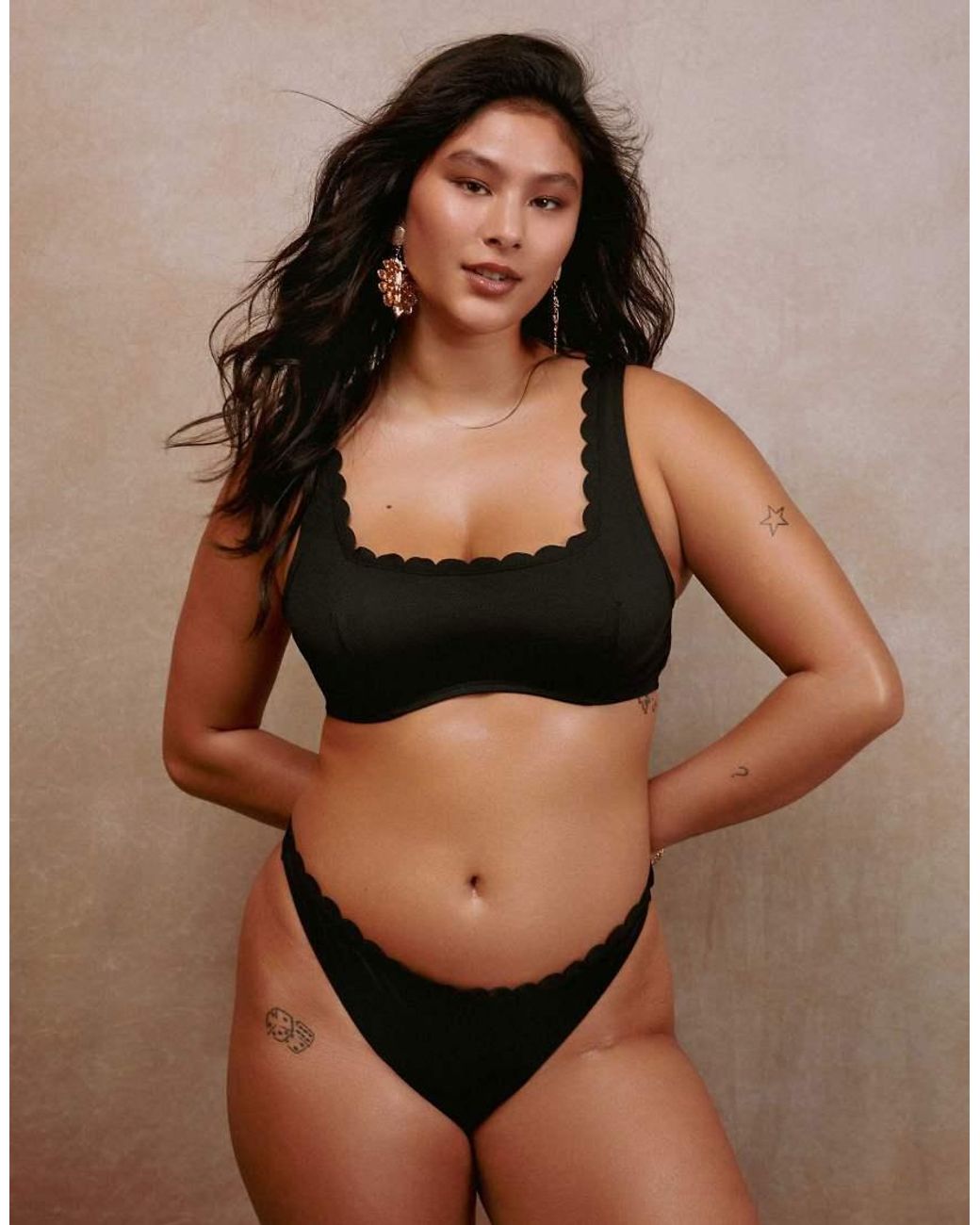 Peek & Beau Brown Fb Excl Scallop Crop Bikini Top