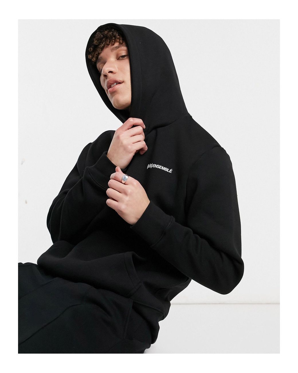 River island black hoodie deals