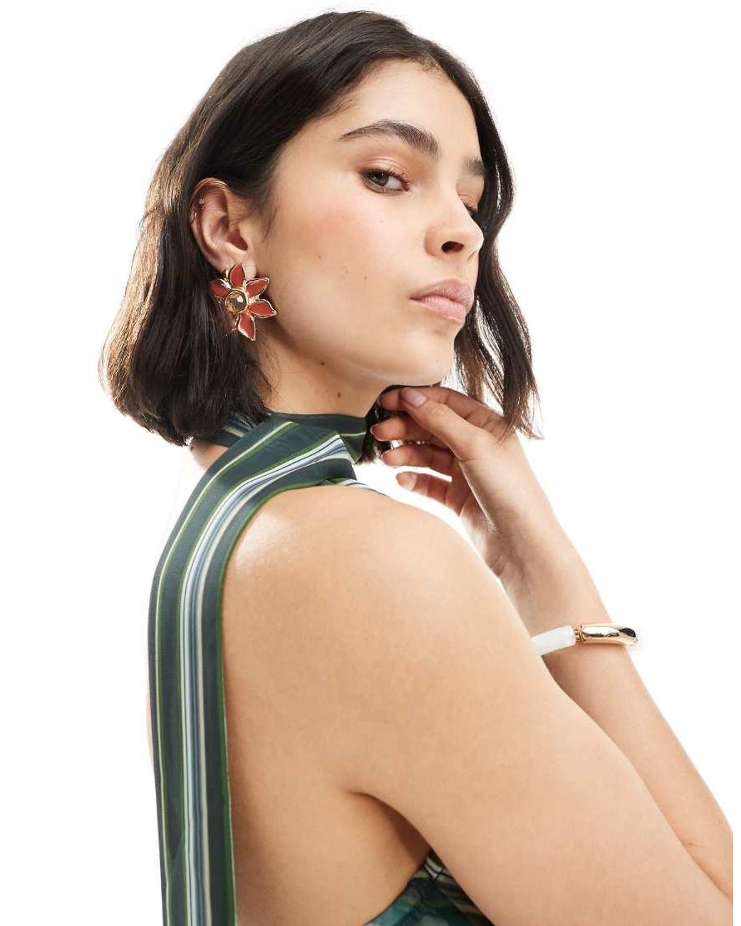 ASOS Blue Chiffon Scarf Neck Top
