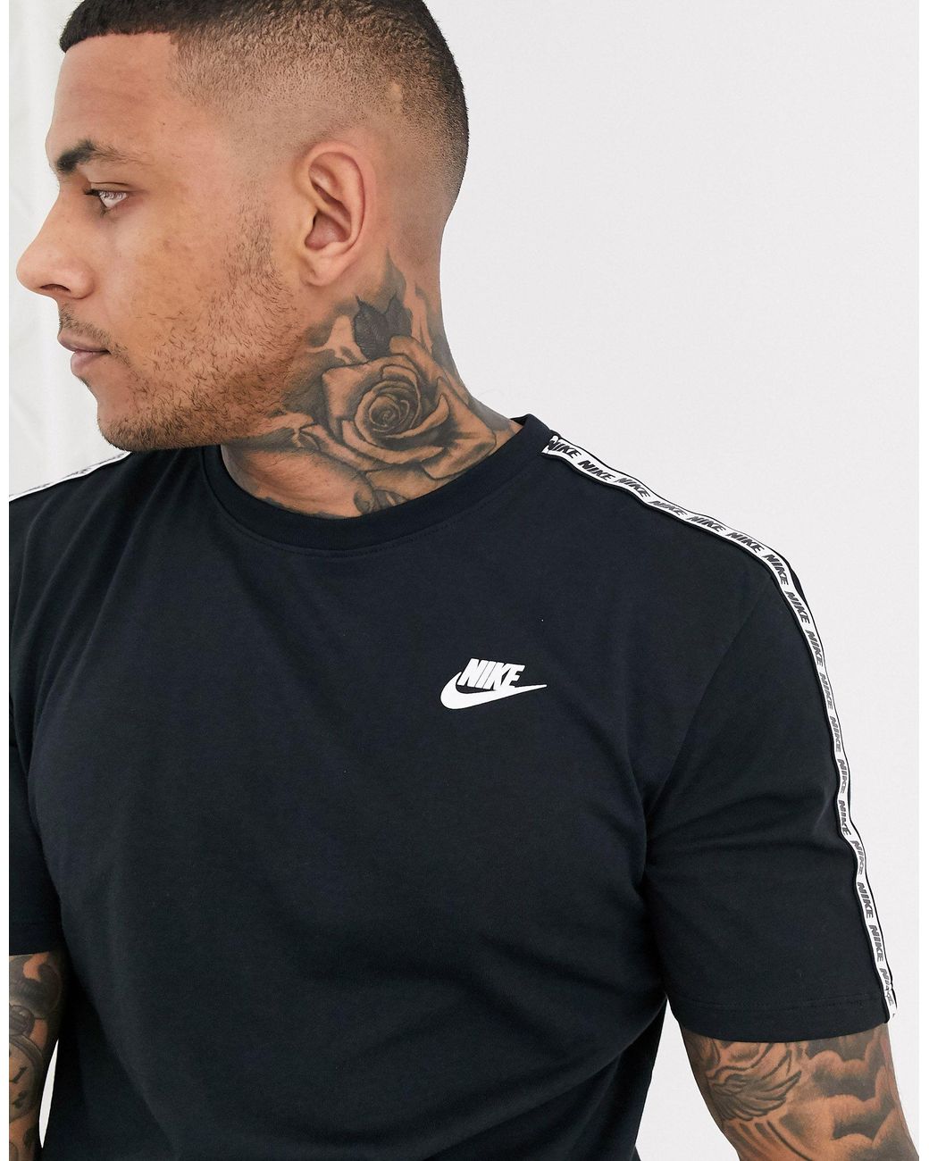 T-shirt avec bandes à logo Nike pour homme en coloris Noir | Lyst