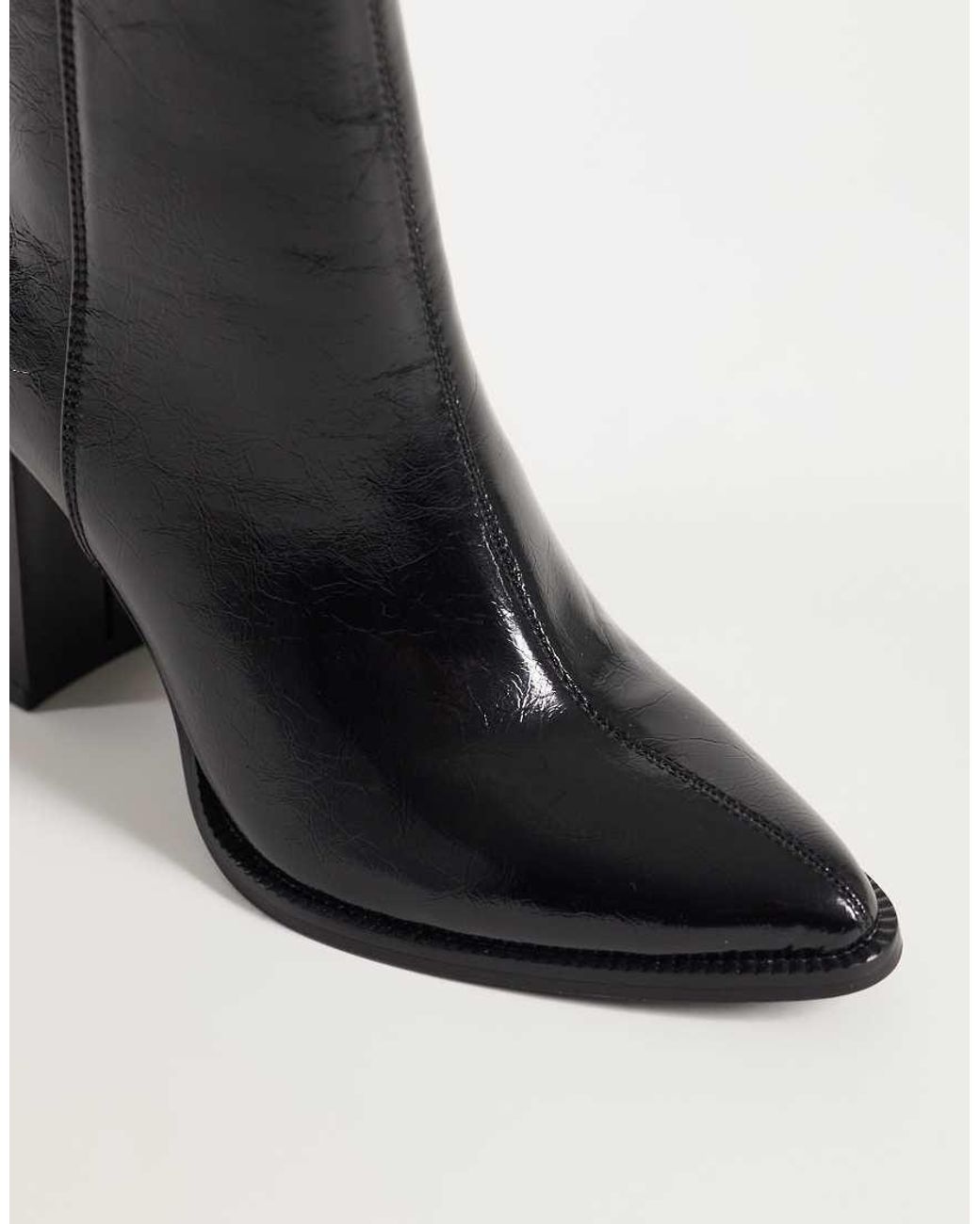 Threadbare Black Pointed Heeled Ankle Boot