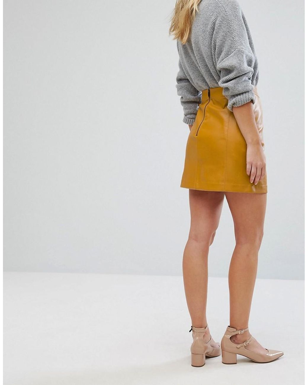 Black leather mini skirt oasis discount