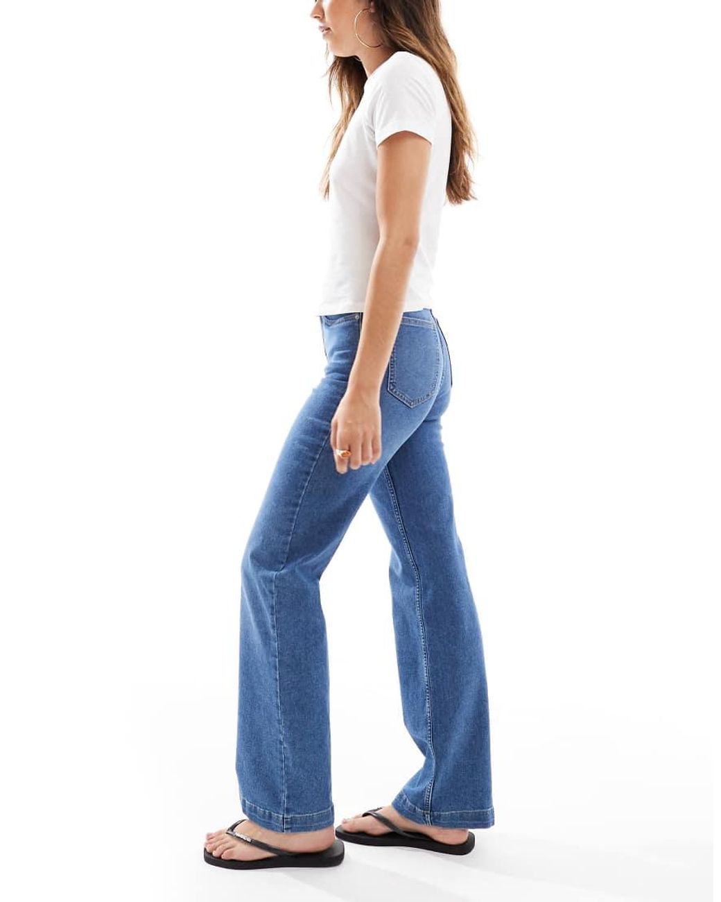 ONLY Blue Mishy High Waist Wide Leg Jeans