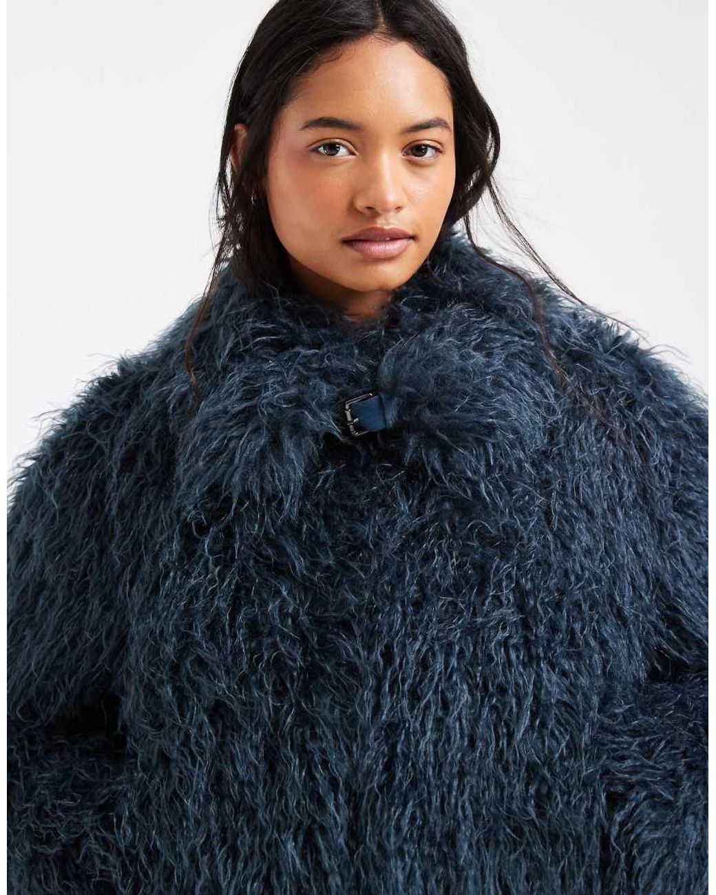 Urbancode Blue Code Faux Fur Jacket