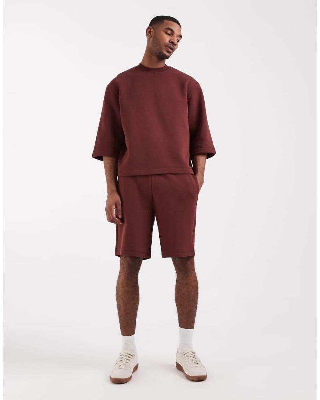ASOS Red Co-Ord Relaxed Short Sleeve Sweatshirt for men