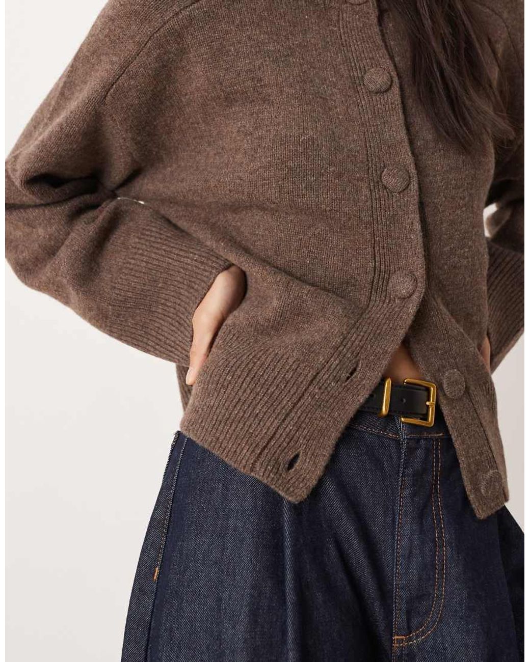 Nobody's Child Blue Wool Crew Neck Cardigan