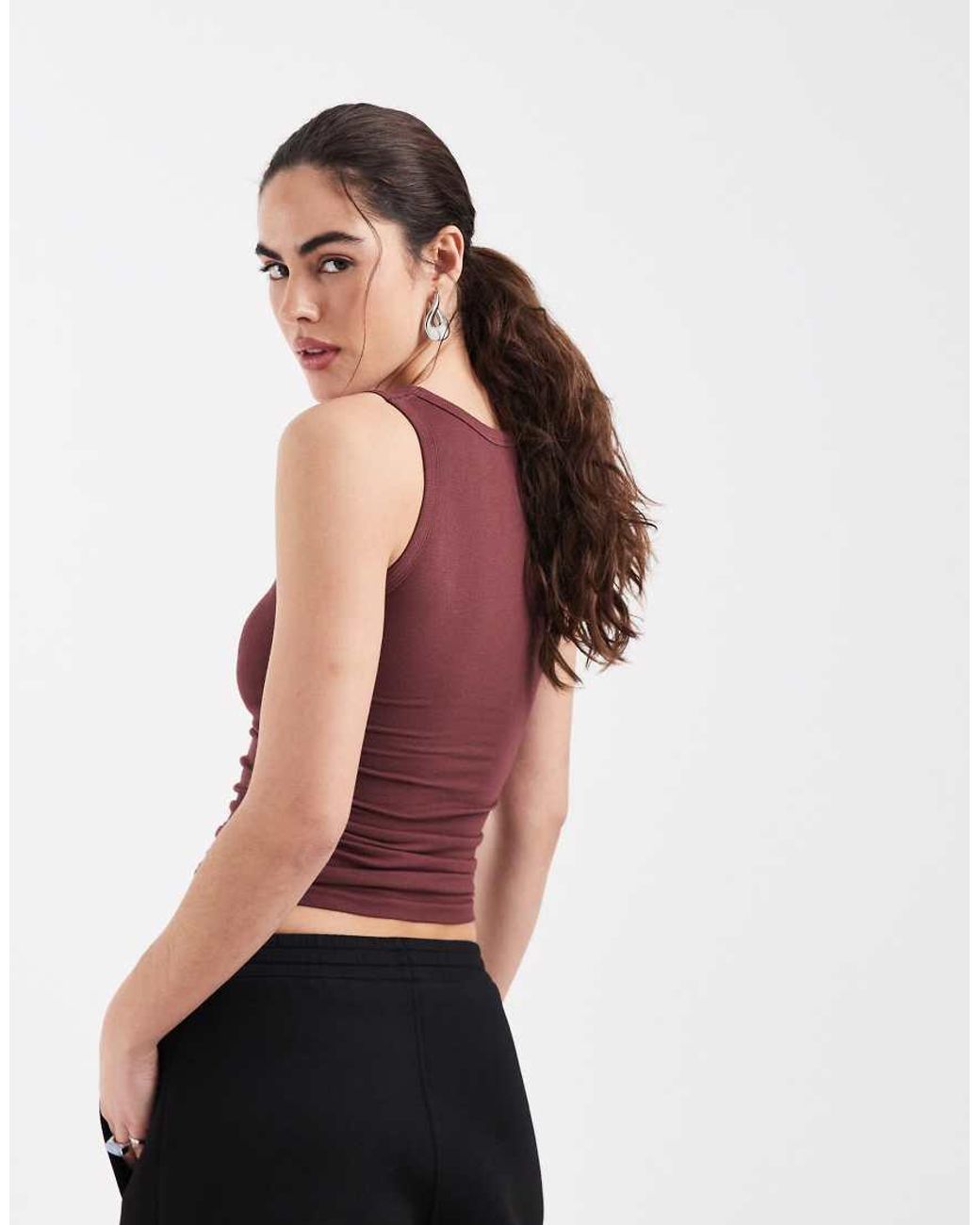 ASOS White Bra Free Seamless Rib Scoop Neck Vest