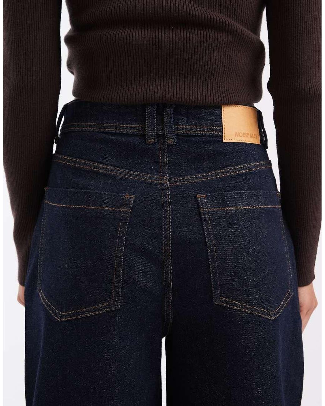 Noisy May Blue Noah Mid Rise Barrel Jeans